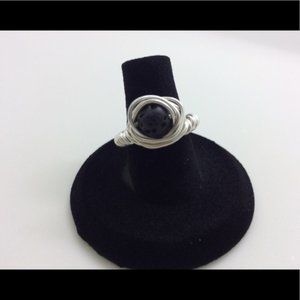 100% Natural Lava Stone Diffuser Ring (SILVER)